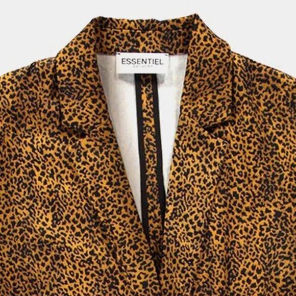 Essentiel Antwerp Tracy Leopard Micro Print Coat Dress - Picture 11 of 16